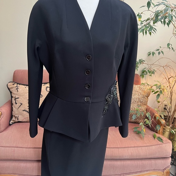 Black Rickie Freeman for Teri Jon size 12 cocktail suit - Picture 8 of 14